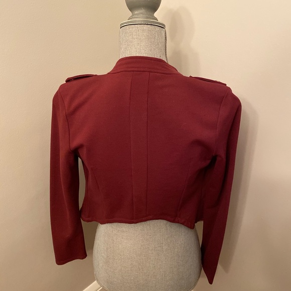 Burgundy Blazer with rose gold/gold hardware. - Picture 3 of 3